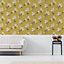 Graham & Brown Superfresco Easy Ochre Japanese blossom Textured Wallpaper