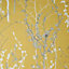 Graham & Brown Superfresco Easy Ochre Silhouette twig Textured Wallpaper