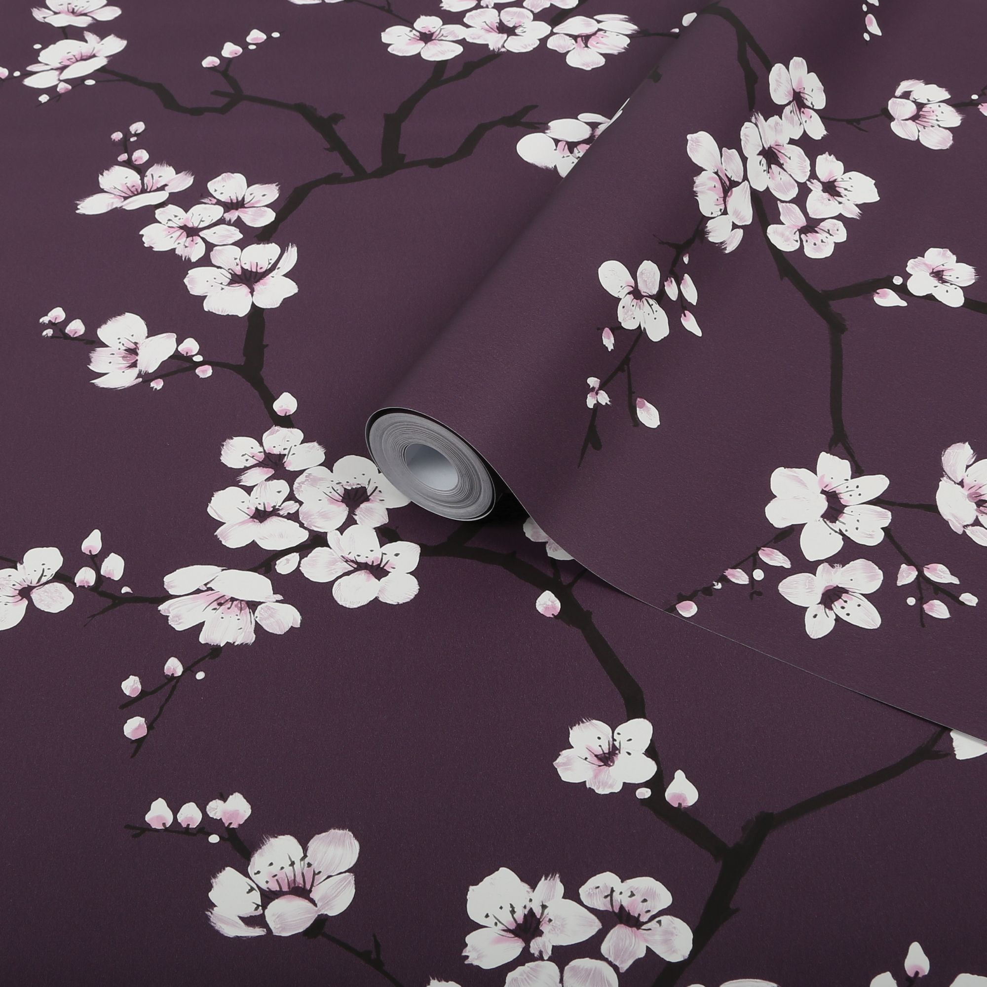 Graham Brown Superfresco Easy Purple Blossom Flower Smooth Wallpaper Diy At B Q