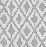 Graham & Brown Superfresco Grey Kasuri geometric Textured Wallpaper