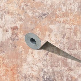 Grandeco Blush Concrete Plaster effect Embossed Wallpaper