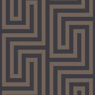 Grandeco Brown Greek Key Metallic & glitter effect Blown Wallpaper Sample