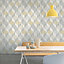 Grandeco Copenhagen Cream & yellow Geometric Embossed Wallpaper