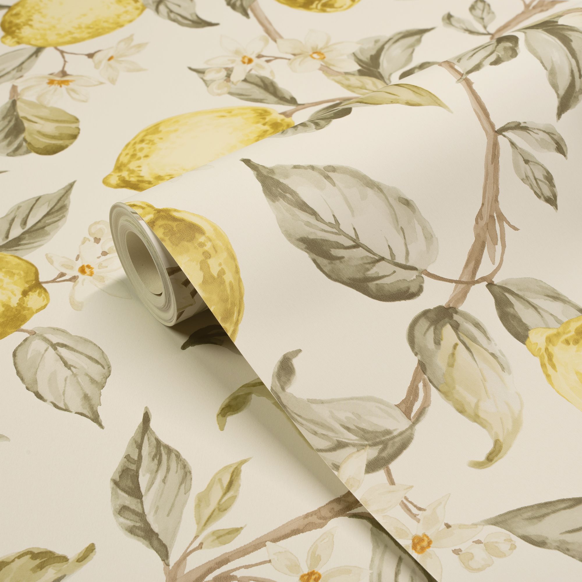 Grandeco Cream & Yellow Amalfi Natural Smooth Wallpaper