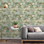 Grandeco Green Safari Jungle Smooth Wallpaper
