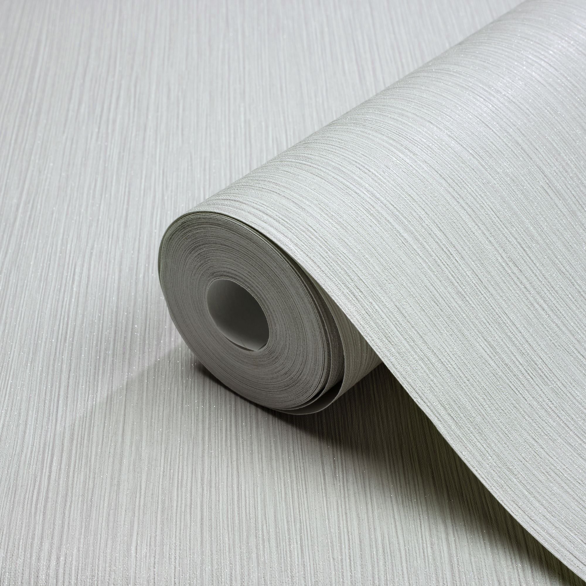 Grandeco Lustre Light Grey Silver glitter effect Textured Wallpaper