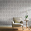 Grandeco Majestic Grey Damask Glitter effect Wallpaper