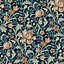 Grandeco Marian Floral trail Navy & terracotta Smooth Wallpaper