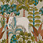 Grandeco Multicolour Elephant Forest Embossed Wallpaper