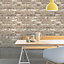 Grandeco Neutral Faux wall Brick effect Embossed Wallpaper