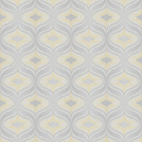 Grandeco Nuevo Grey & yellow Geometric Glitter & mica effect Textured Wallpaper Sample