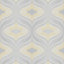 Grandeco Nuevo Grey & yellow Glitter & mica effect Geometric Textured Wallpaper Sample