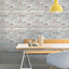 Grandeco Rose Brick effect Faux wall Embossed Wallpaper