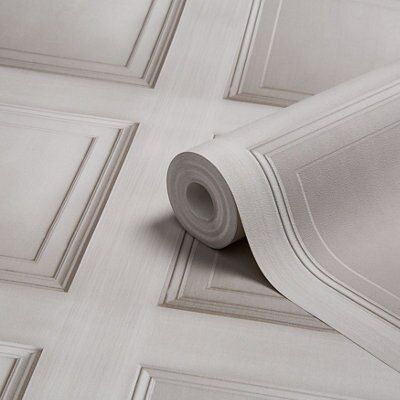 Grandeco Taupe Wood Panels Embossed Wallpaper Diy At B Q