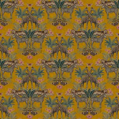 Grandeco Yellow Animal Smooth Wallpaper Sample