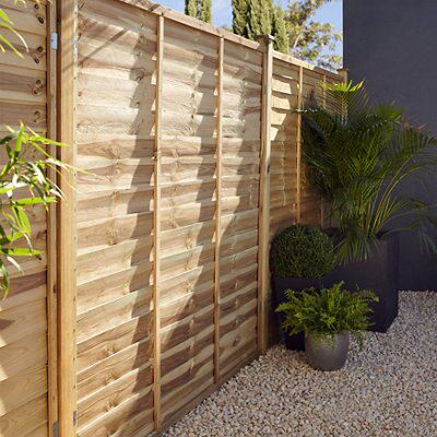 Grange Blooma Traditional Overlap Autoclave Pin Wooden Fence panel (W)1.83m (H)1.8m