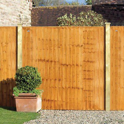 Grange Feather edge Wooden Fence panel (W)1.83m (H)1.8m, Pack of 5