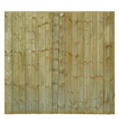 Grange Feather edge Wooden Fence panel (W)1.83m (H)1.8m, Pack of 5