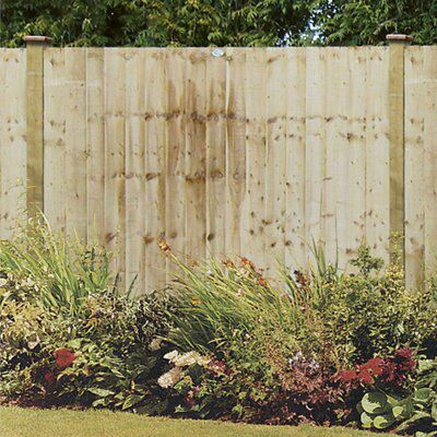 Grange Feather edge Wooden Fence panel (W)1.83m (H)1.8m, Pack of 5