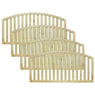 Grange Gawsworth Slatted 3ft Wooden Fence panel (W)1.8m (H)0.9m, Pack of 4