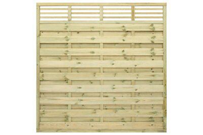 Grange Lille Wooden Fence panel (W)1.8m (H)1.8m, Pack of 4