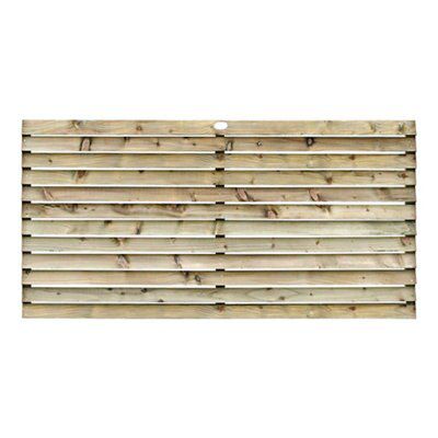 Grange Louvre 3ft Wooden Fence panel (W)1.8m (H)0.9m, Pack of 3