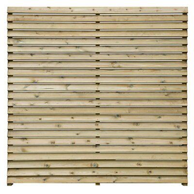 Grange Louvre Wooden Fence panel (W)1.8m (H)1.8m, Pack of 4
