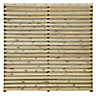 Grange Louvre Wooden Fence panel (W)1.8m (H)1.8m, Pack of 5