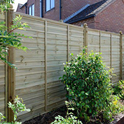 Grange Overlap Pressure treated Green Wooden Fence panel (W)1.83m (H)1.8m, Pack of 5