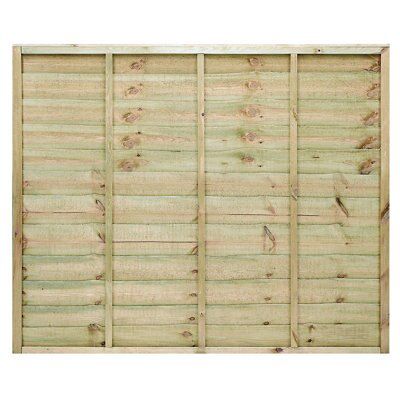 Grange Pro lap 5ft Wooden Fence panel (W)1.83m (H)1.5m, Pack of 5