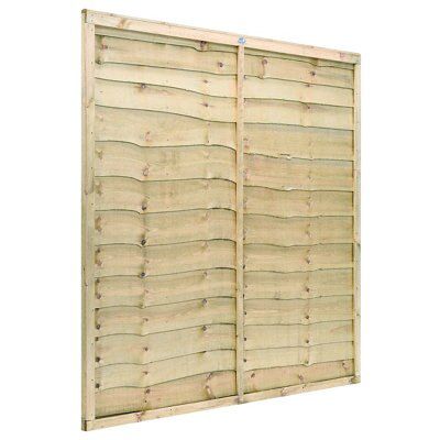Grange Pro lap Green Wooden Fence panel (W)1.83m (H)1.8m, Pack of 4