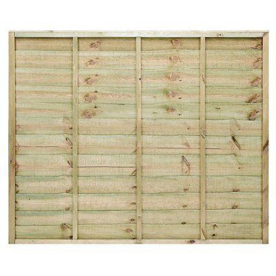 Grange Pro Lap Horizontal Waney Edge Slat Fence Panel (w)1.83m (h)1.5m 