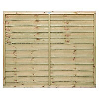 Grange Pro lap Horizontal waney edge slat Fence panel (W)1.83m (H)1.5m, Pack of 4