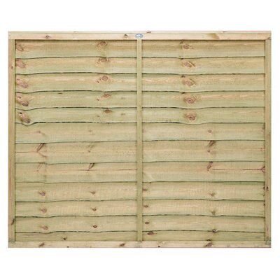 Grange Pro lap Horizontal waney edge slat Fence panel (W)1.83m (H)1.5m ...