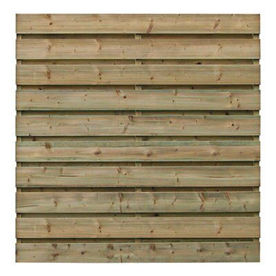 Grange Rodez Horizontal grooved slat Fence panel (W)1.8m (H)1.8m, Pack ...