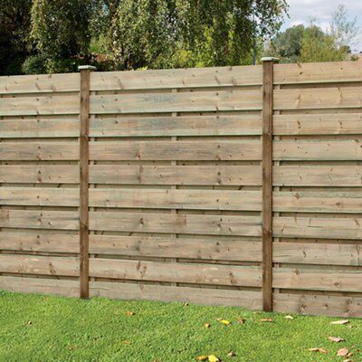 Grange Rodez Wooden Fence panel (W)1.8m (H)1.8m, Pack of 5