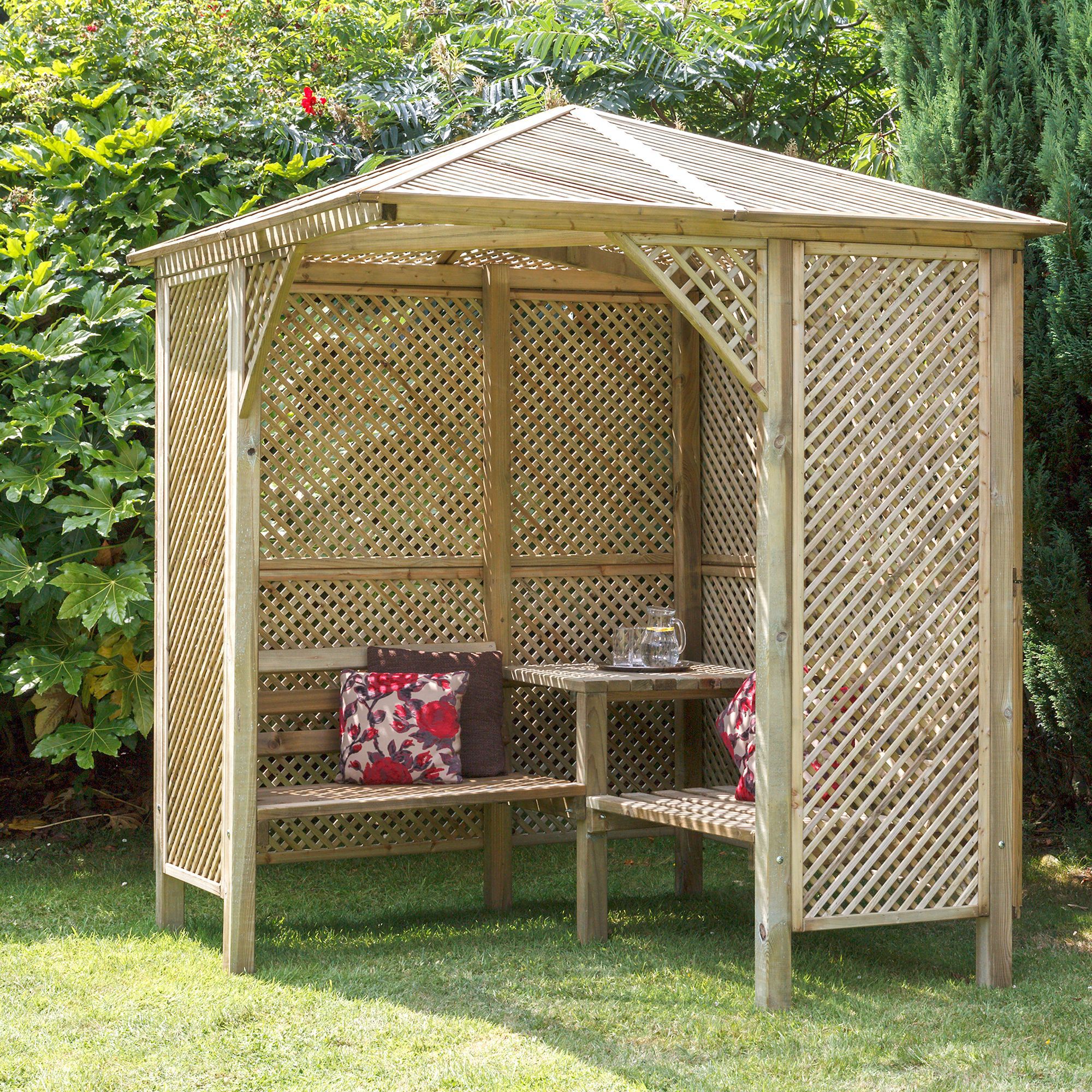 Grange Softwood Corner lattice Arbour DIY at B&Q