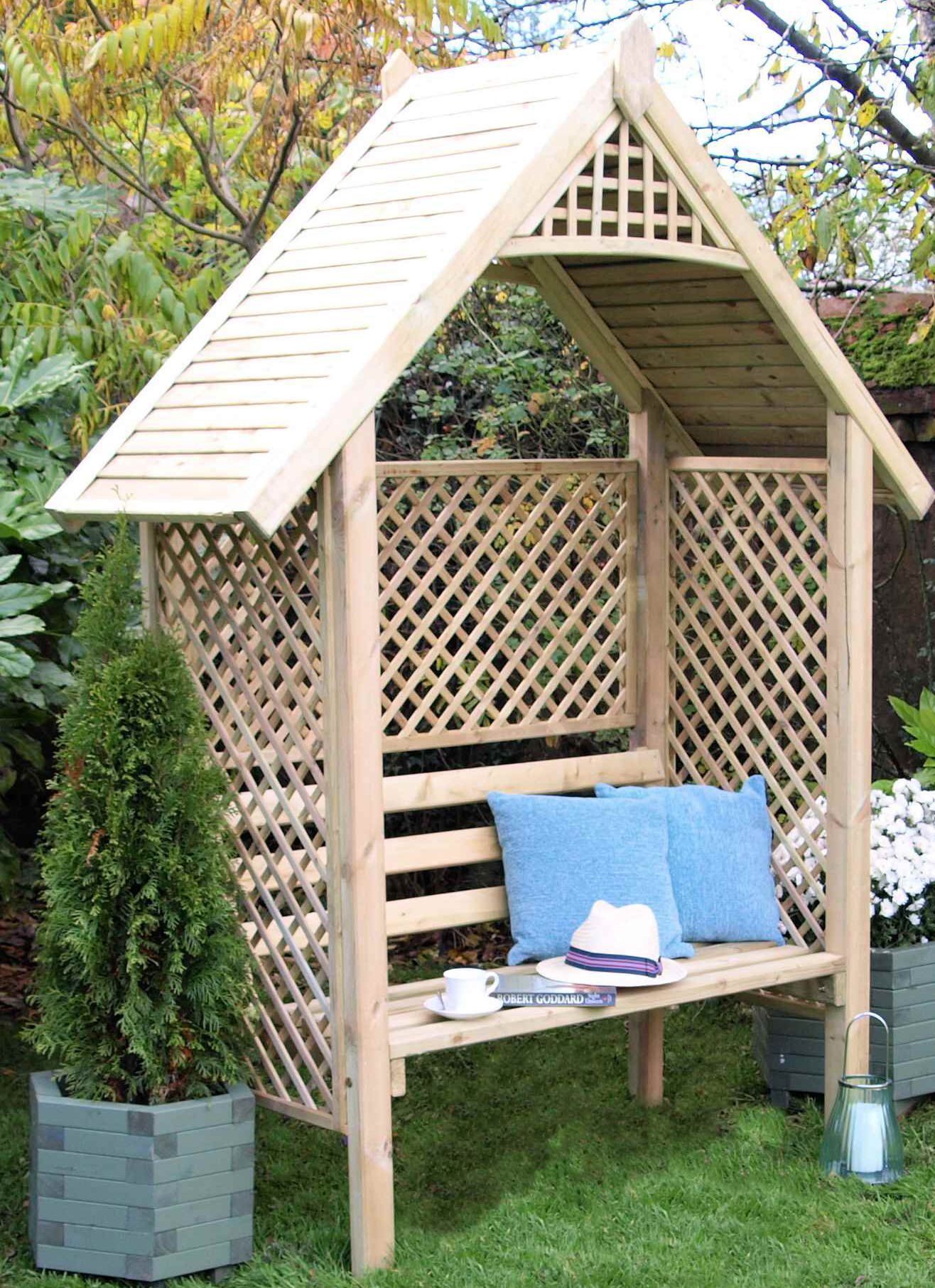 Grange Softwood Lattice Arbour DIY at B&Q