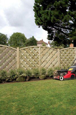 Grange St Lunair Diagonal slat 4ft Wooden Fence panel (W)1.8m (H)1.2m, Pack of 3