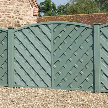 Grange St Lunair Diagonal slat 4ft Wooden Fence panel (W)1.8m (H)1.2m, Pack of 4