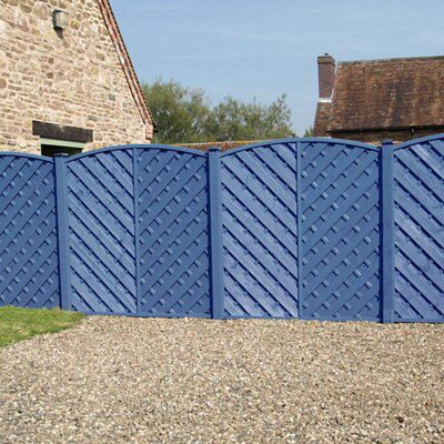 Grange St Lunair Diagonal slat Wooden Fence panel (W)1.8m (H)1.8m, Pack of 4