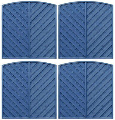 Grange St Lunair Diagonal slat Wooden Fence panel (W)1.8m (H)1.8m, Pack of 4