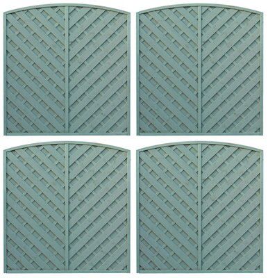 Grange St Lunair Diagonal slat Wooden Fence panel (W)1.8m (H)1.8m, Pack of 4