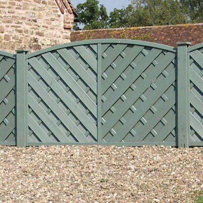 Grange St Lunair V Shape Grooved Slat Fence Panel (W)1.8m (H)1.2m, Pack ...