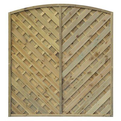 Grange St Lunair V Shape Grooved Slat Fence Panel (W)1.8m (H)1.8m, Pack ...