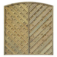 Grange St Lunair V shape grooved slat Fence panel (W)1.8m (H)1.8m, Pack of 5