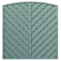 Grange St Lunair V shape grooved slat Fence panel (W)1.8m (H)1.8m, Pack of 5