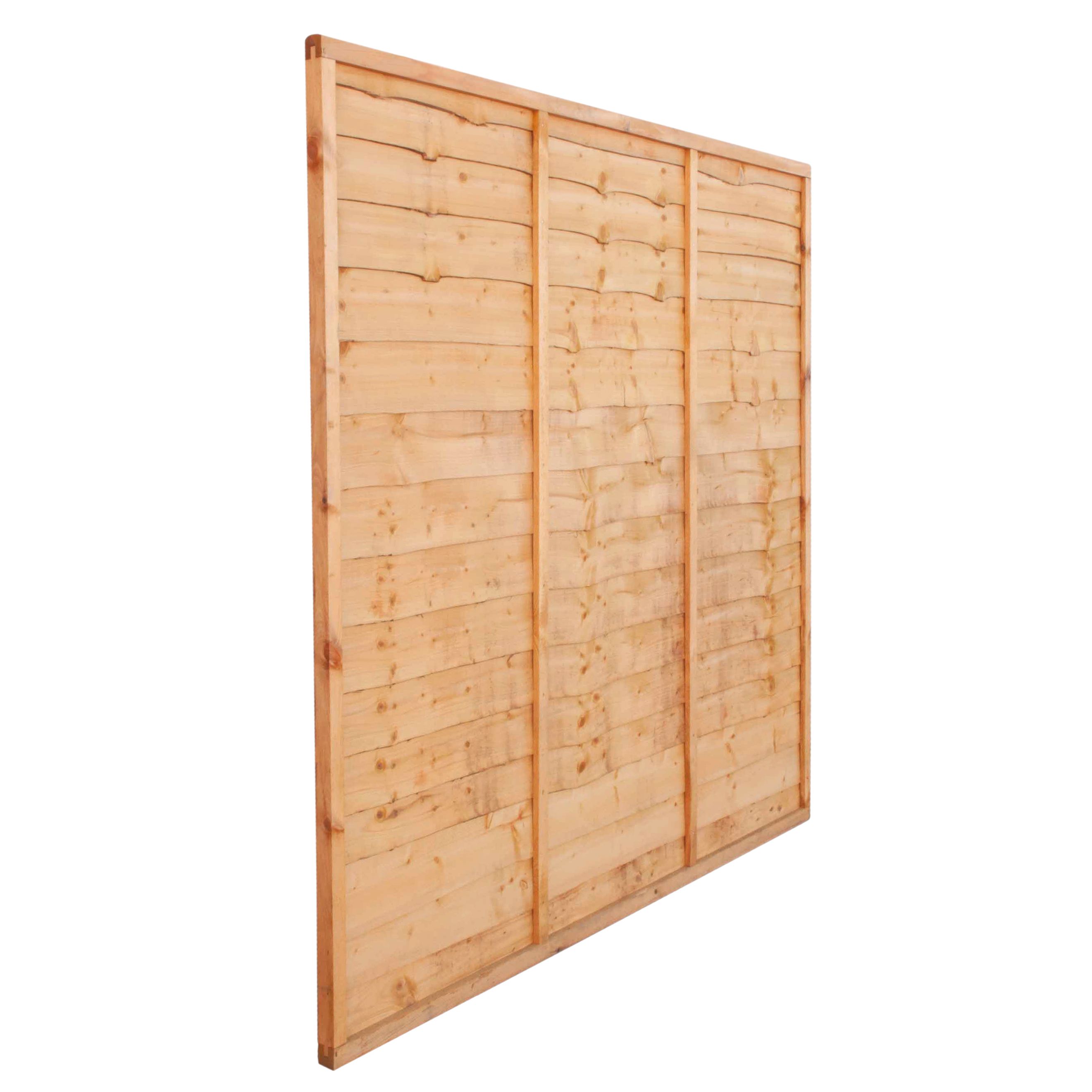 Grange Traditional Lap Pressure treated 5ft Golden brown Wooden Fence panel (W)1.83m (H)1.5m