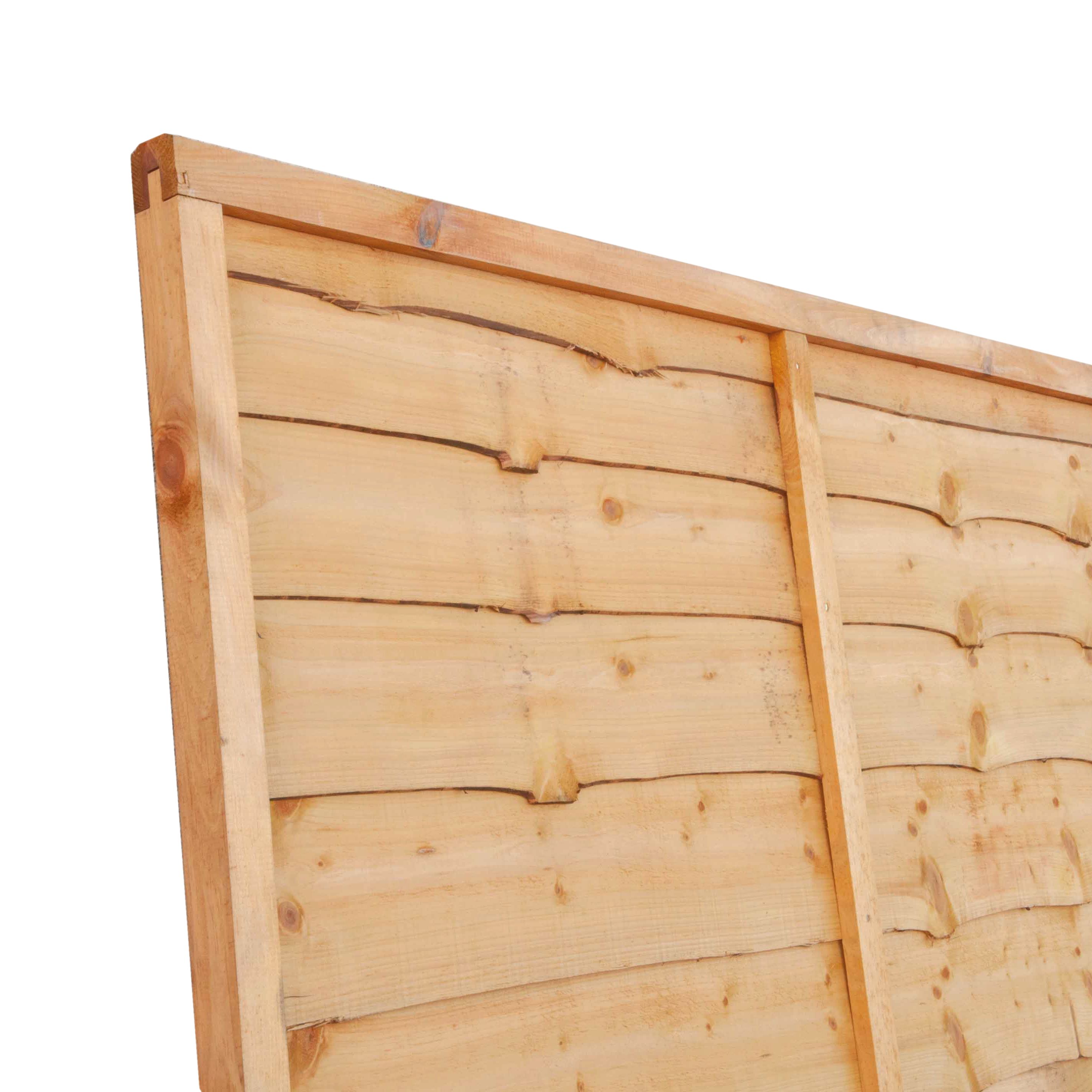 Grange Traditional Lap Pressure treated 5ft Golden brown Wooden Fence panel (W)1.83m (H)1.5m