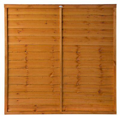 Grange Traditional Overlap Horizontal slat Wooden Fence panel (W)1.83m (H)1.8m